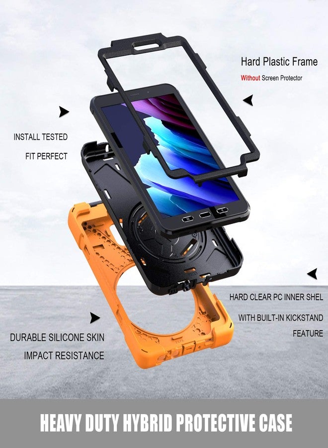 Rantice Samsung Galaxy Tab Active3/Active5 8.0 Case, with 360 Stand, Handle Hand Strap & Shoulder Strap for Samsung Galaxy Tab Active5 8" 2024, Active3 8" 2020 SM-X300/X307/T570/T577 (Orange) - Image 2